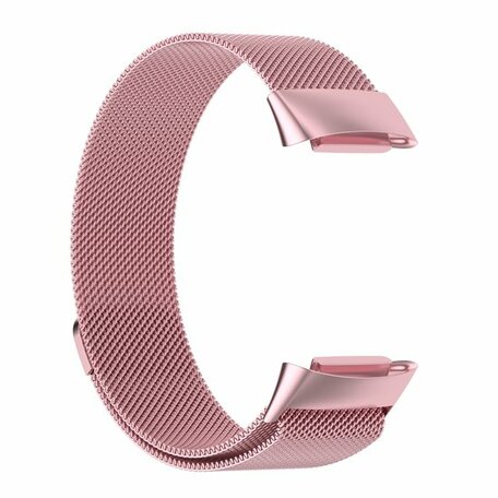 Milanese bandje - Rosé roze - Geschikt voor FitBit Charge 5 & 6