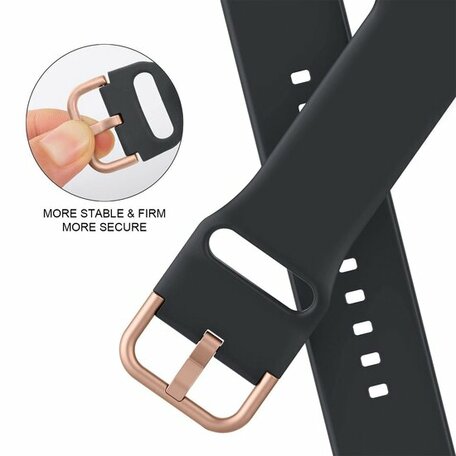Soft siliconen bandje met gespsluiting - Donkergrijs - Geschikt voor Apple Watch 42mm / 44mm / 45mm / 49mm
