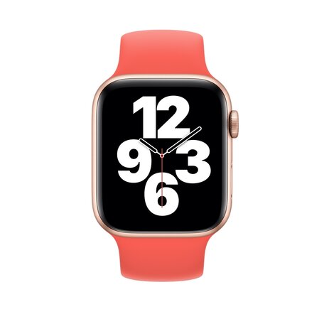 Solo Loop Link serie bandje - Maat: M - Koraalrood - Geschikt voor Apple Watch 44mm / 45mm / 46mm / 49mm