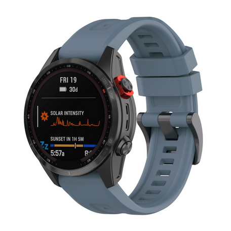 Siliconen sportbandje - Grijsblauw - Garmin Tactix 8 - 47mm