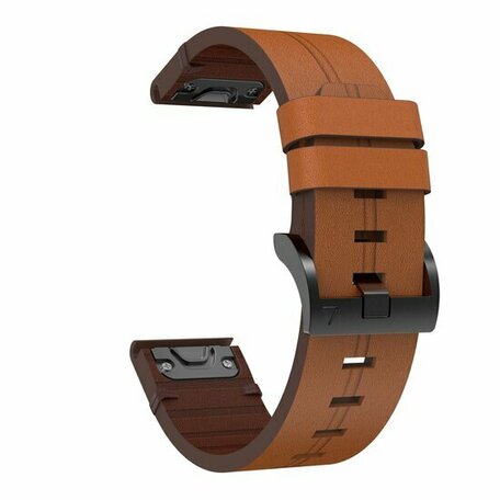 Leren bandje - Bruin - Garmin Tactix 8 - 47mm