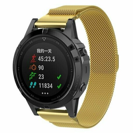 Milanese bandje - Goud - Garmin Tactix 8 - 47mm
