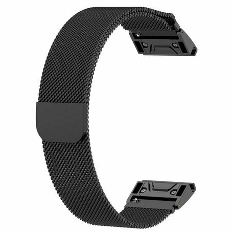 Milanese bandje - Zwart - Garmin Tactix 8 - 47mm