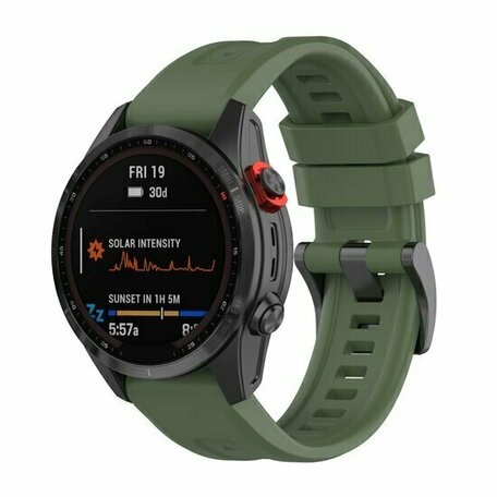 Siliconen sportbandje - Leger groen - Garmin Tactix 8 - 47mm