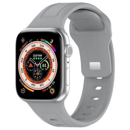 Square siliconen band - Grijs - Geschikt voor Apple Watch 44mm / 45mm / 46mm / 49mm