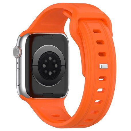 Square siliconen band - Oranje - Geschikt voor Apple Watch 44mm / 45mm / 46mm / 49mm