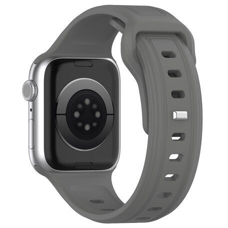 Square siliconen band - Donkergrijs - Geschikt voor Apple Watch 44mm / 45mm / 46mm / 49mm