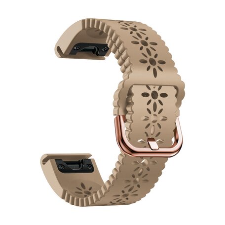 Flower siliconen bandje - Beige - Garmin Fenix 7s/6s/5s / Instinct 2s / Epix Pro Gen 2 (42mm)