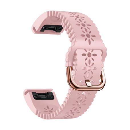 Flower siliconen bandje - Roze - Garmin Fenix 7s/6s/5s / Instinct 2s / Epix Pro Gen 2 (42mm)