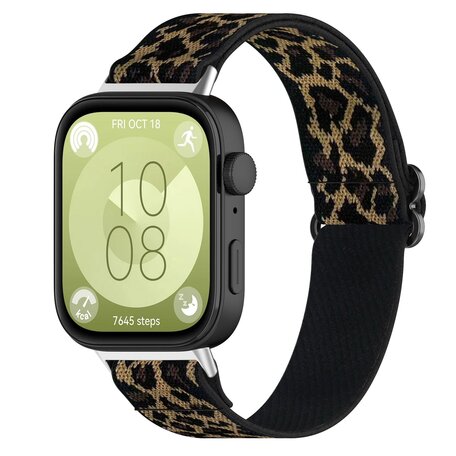 Elastische nylon band - Panterprint - Huawei Watch Fit 3 / Fit 4