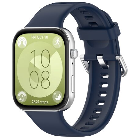 Siliconen bandje met gesp - Donkerblauw - Huawei Watch Fit 3 / Fit 4
