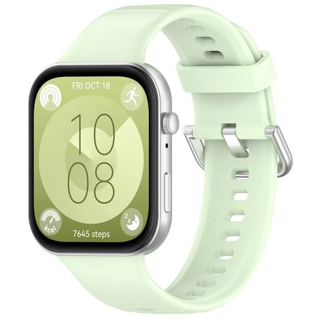 Siliconen bandje met gesp - Lichtgroen - Huawei Watch Fit 3 / Fit 4
