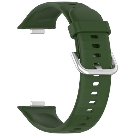Siliconen bandje met gesp - Donkergroen - Huawei Watch Fit 3 / Fit 4
