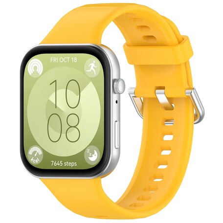 Siliconen bandje met gesp - Geel - Huawei Watch Fit 3 / Fit 4