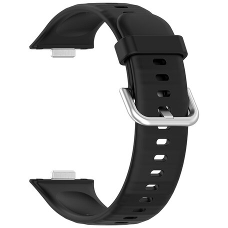 Siliconen bandje met gesp - Zwart - Huawei Watch Fit 3 / Fit 4