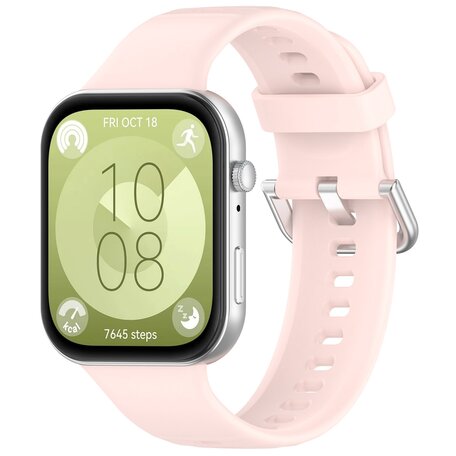 Siliconen bandje met gesp - Lichtroze - Huawei Watch Fit 3 / Fit 4