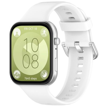 Siliconen bandje met gesp - Wit - Huawei Watch Fit 3 / Fit 4