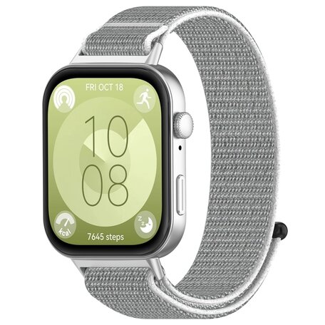Sport loop nylon bandje - Lichtgrijs - Huawei Watch Fit 3 / Fit 4