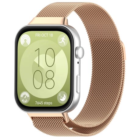 Milanese bandje - Champagne / rosé goud - Huawei Watch Fit 3 / Fit 4
