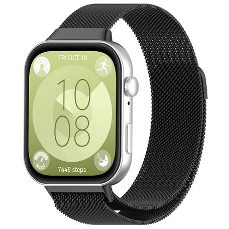 Milanese bandje - Zwart - Huawei Watch Fit 3 / Fit 4