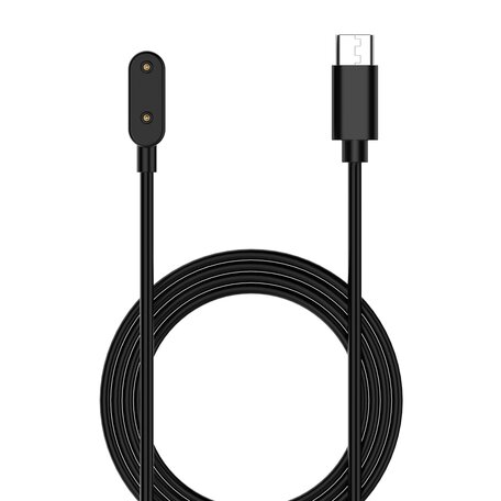 Oplader / Oplaadkabel - Geschikt voor Huawei Watch Fit 4 / 3 / 2 / 1 / Fit New / Fit Mini - Huawei Honor Band - Huawei Band 9 / 8 / 7 / 6 - USB-C aansluiting - 1 meter - Zwart