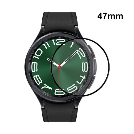 Screen protector Tempered Glass - Full cover - Geschikt voor de Samsung Galaxy Watch 6 Classic - 47mm