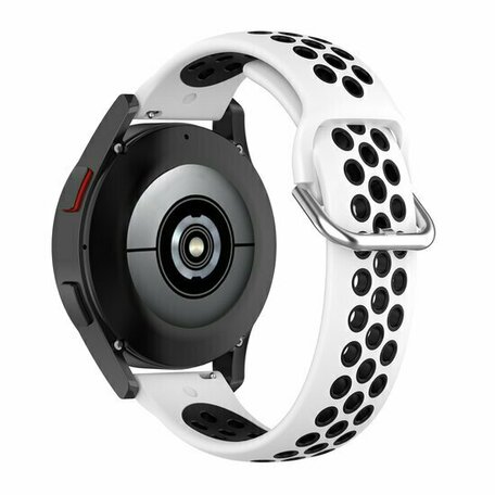 Garmin Forerunner 570 (42mm) / 55 / 245 / 645 - Siliconen sportbandje met gesp - Wit + zwart