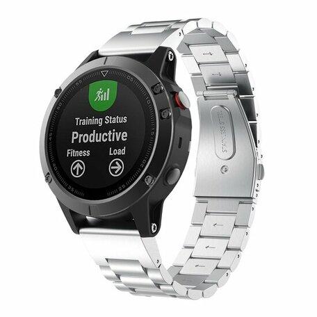 Stalen schakelband - Zilver - Garmin Quatix 8 - 51mm