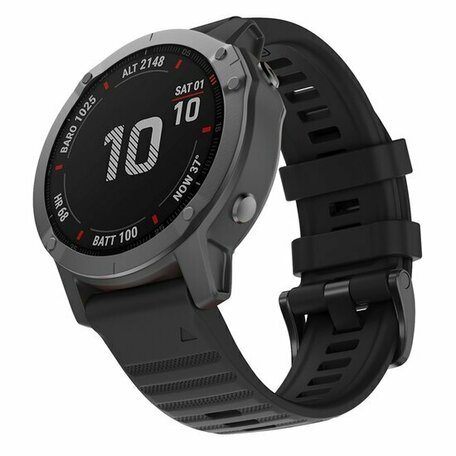 Siliconen bandje - Zwart - Garmin Quatix 8 - 51mm