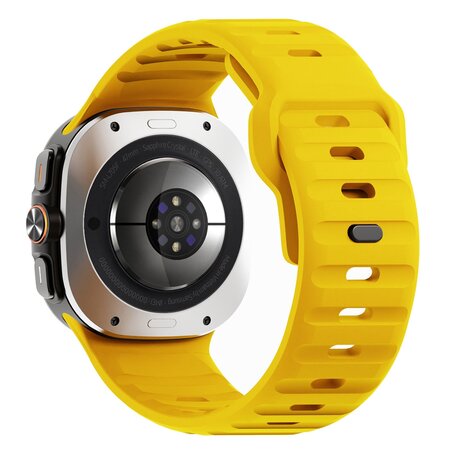 Wave siliconen bandje - Geel - Samsung Galaxy Watch Ultra 47mm
