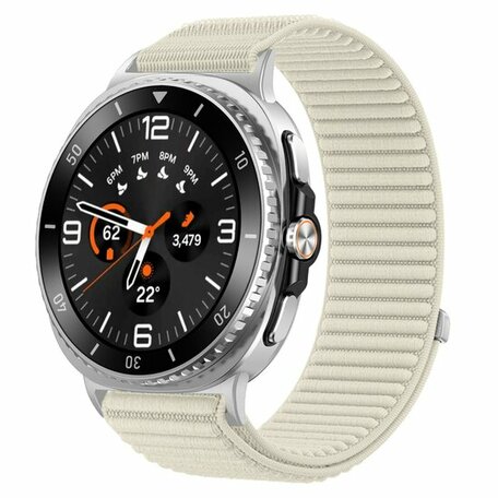 Nylon ribbelbandje - Starlight - Samsung Galaxy Watch 8 Classic - 46mm