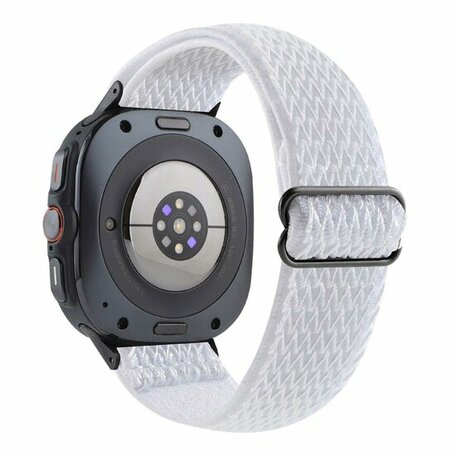 Elastische solo loop nylon bandje - Wit - Samsung Galaxy Watch 8 Classic - 46mm