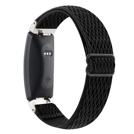 FitBit Inspire 2 & Ace 3 Elastische solo loop nylon bandje - Zwart