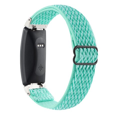 FitBit Inspire 2 & Ace 3 Elastische solo loop nylon bandje - Turquoise