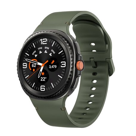 Soft siliconen band - Maat: S/M - Leger groen - Samsung Galaxy Watch 8 - 40mm / 44mm