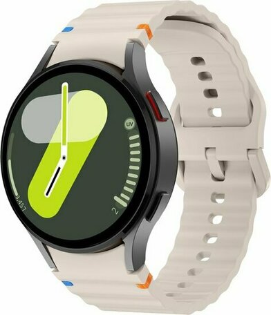 Wave Sportband - Maat: S/M - Sterrenlicht -  Samsung Galaxy Watch 5 (Pro) - 40mm / 44mm / 45mm