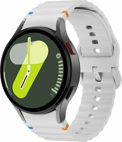Wave Sportband - Maat: S/M - Grijs -  Samsung Galaxy Watch 5 (Pro) - 40mm / 44mm / 45mm
