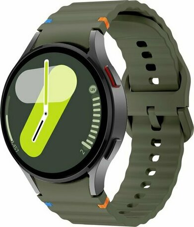 Wave Sportband - Maat: S/M - Donkergroen -  Samsung Galaxy Watch 5 (Pro) - 40mm / 44mm / 45mm