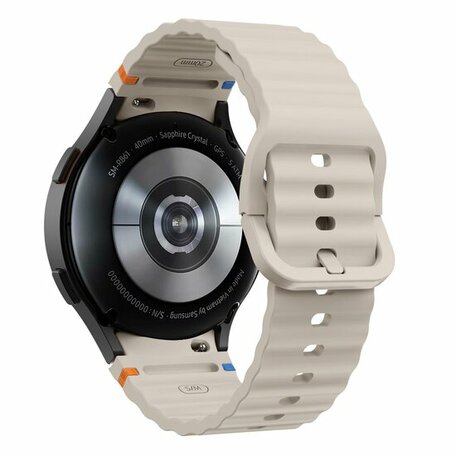 Wave Sportband - Maat: S/M - Sterrenlicht -  Samsung Galaxy Watch 6 Classic - 47mm & 43mm