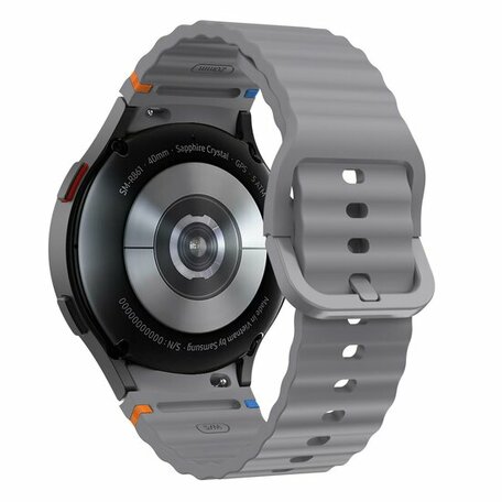 Wave Sportband - Maat: S/M - Donkergrijs -  Samsung Galaxy Watch 6 Classic - 47mm & 43mm