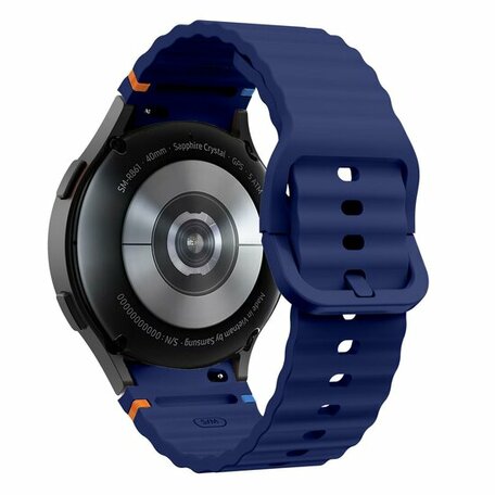 Wave Sportband - Maat: S/M - Donkerblauw -  Samsung Galaxy Watch 6 Classic - 47mm & 43mm