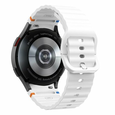 Wave Sportband - Maat: S/M - Wit -  Samsung Galaxy Watch 6 Classic - 47mm & 43mm