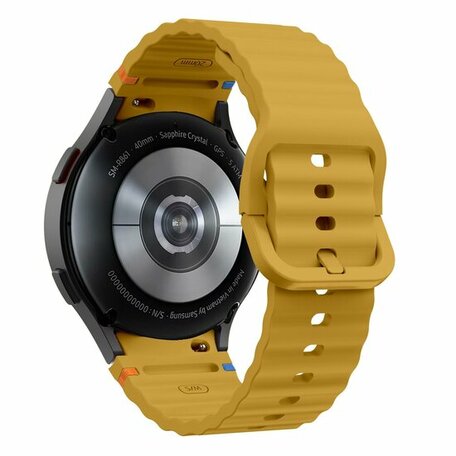 Wave Sportband - Maat: S/M - Oker -  Samsung Galaxy Watch 6 Classic - 47mm & 43mm