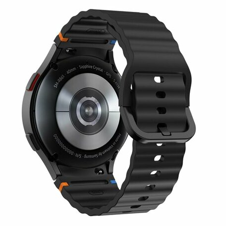 Wave Sportband - Maat: S/M - Zwart -  Samsung Galaxy Watch 6 Classic - 47mm & 43mm
