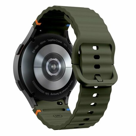 Wave Sportband - Maat: S/M - Donkergroen -  Samsung Galaxy Watch 6 Classic - 47mm & 43mm
