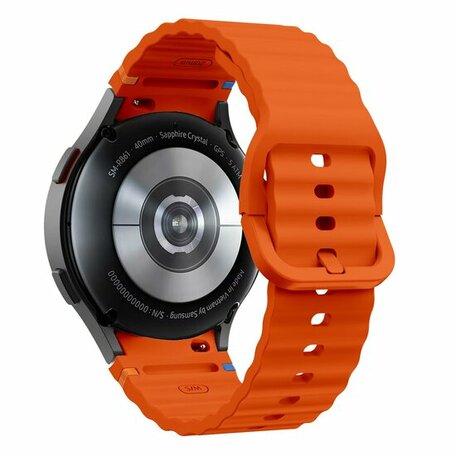 Wave Sportband - Maat: S/M - Oranje -  Samsung Galaxy Watch 6 Classic - 47mm & 43mm