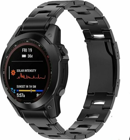 Titanium schakelband - Zwart - Garmin Quatix 8 - 51mm