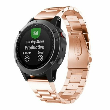 Stalen schakelband - Rosé goud - Garmin Quatix 8 - 51mm