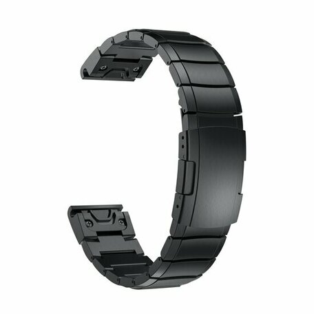 Stainless steel schakelband - Zwart - Garmin Quatix 8 - 51mm