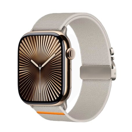 Nylon bandje met Parachute sluiting - Sterrenlicht - Geschikt voor Apple Watch 44mm / 45mm / 46mm / 49mm